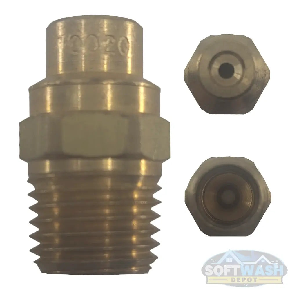 1/4" Meg Brass Softwash/Downstream Tips - precision-engineered brass spray nozzles for soft wash and downstream applications, corrosion-resistant and designed for professional cleaning performance. - Soft Wash Depot