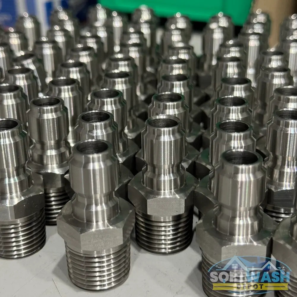 1/2-inch MPT x 3/8-inch quick connect stainless steel fitting, corrosion-resistant adapter for pressure wash and soft wash systems - Soft Wash Depot.