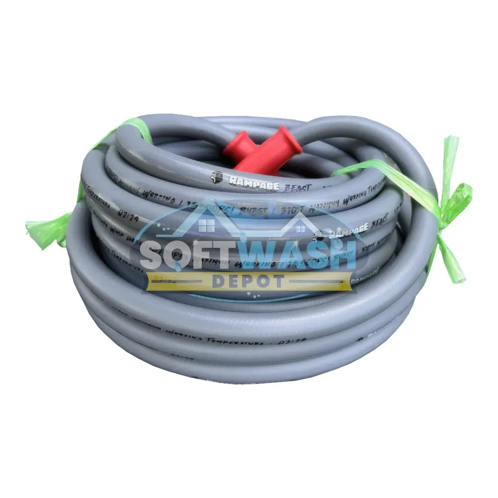 RAMPAGE BEAST 🦍 Smooth Gray 1/2" Double Wire 6200 PSI Pressure Wash Hose