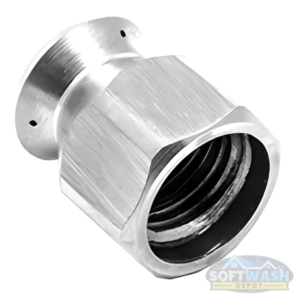 1/4 inch stainless steel fixed 4.5 sewer nozzle with button nose, front jet, and three rear jets for residential drain and sewer line cleaning. - Soft Wash Depot