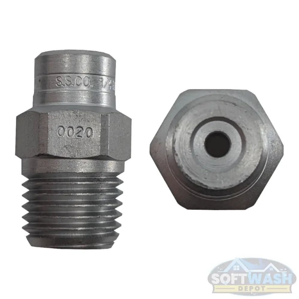 1/4-inch MEG stainless steel soft wash and downstream spray tips, precision nozzle set for chemical and rinse applications - Soft Wash Depot.
