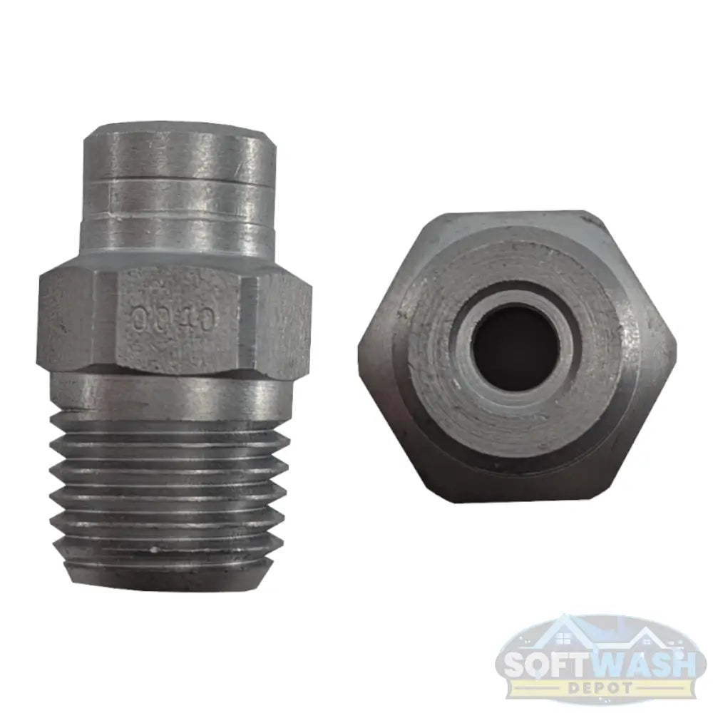 1/4-inch MEG stainless steel soft wash and downstream spray tips, precision nozzle set for chemical and rinse applications - Soft Wash Depot.