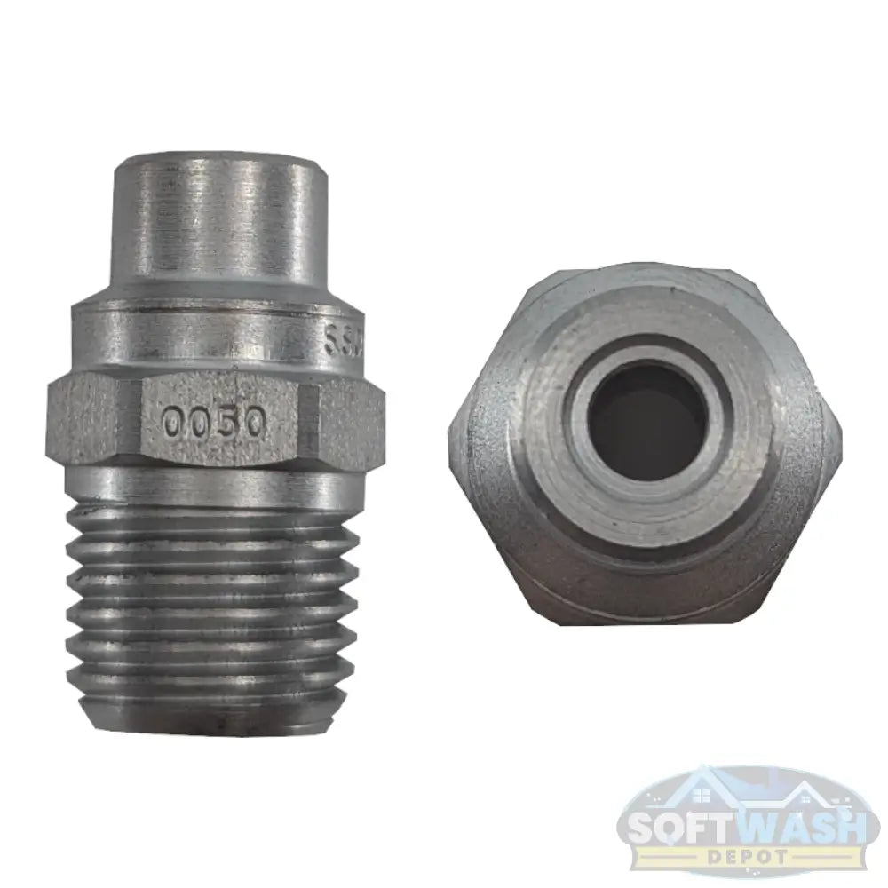 1/4-inch MEG stainless steel soft wash and downstream spray tips, precision nozzle set for chemical and rinse applications - Soft Wash Depot.