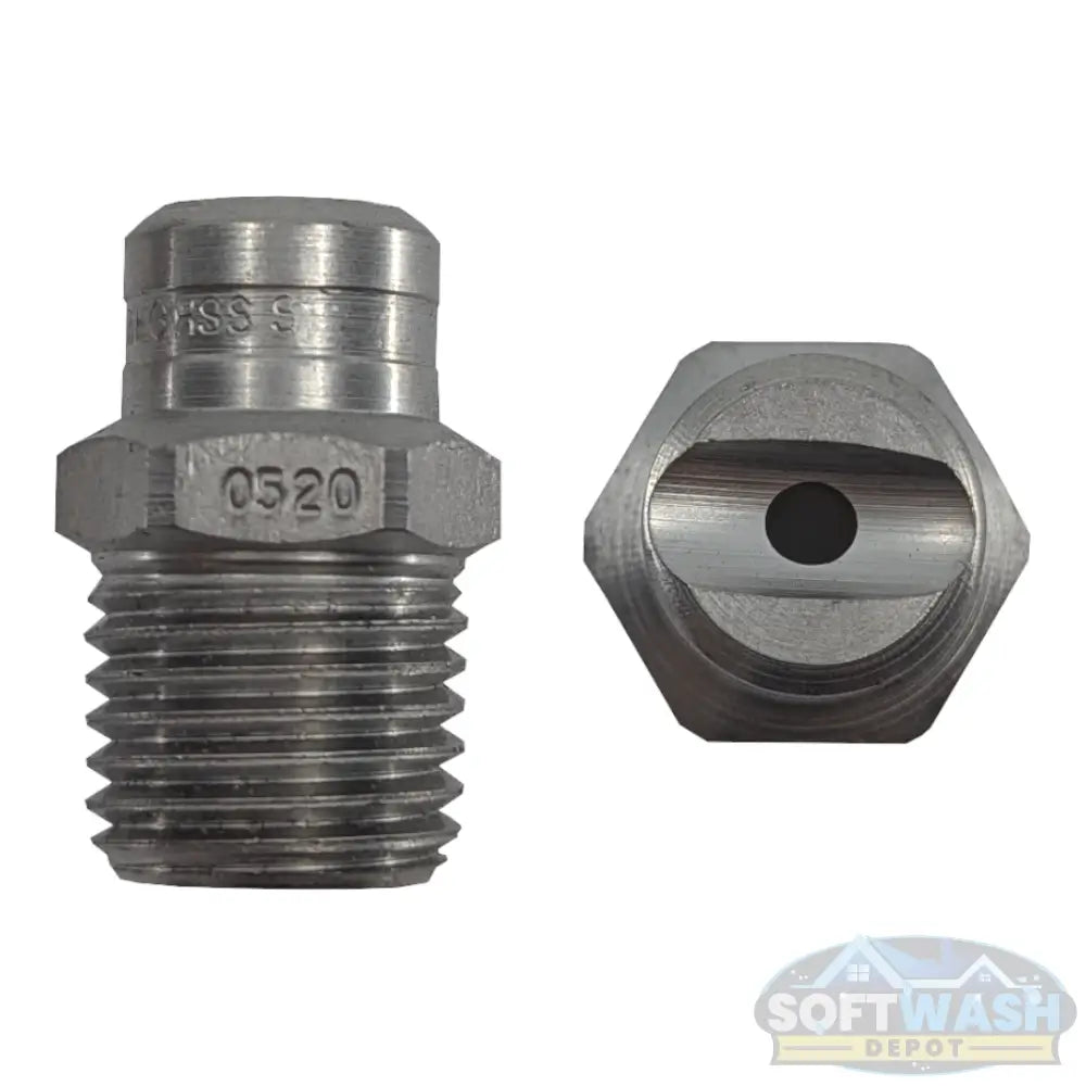 1/4-inch MEG stainless steel soft wash and downstream spray tips, precision nozzle set for chemical and rinse applications - Soft Wash Depot.