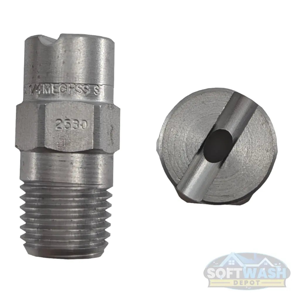 1/4-inch MEG stainless steel soft wash and downstream spray tips, precision nozzle set for chemical and rinse applications - Soft Wash Depot.