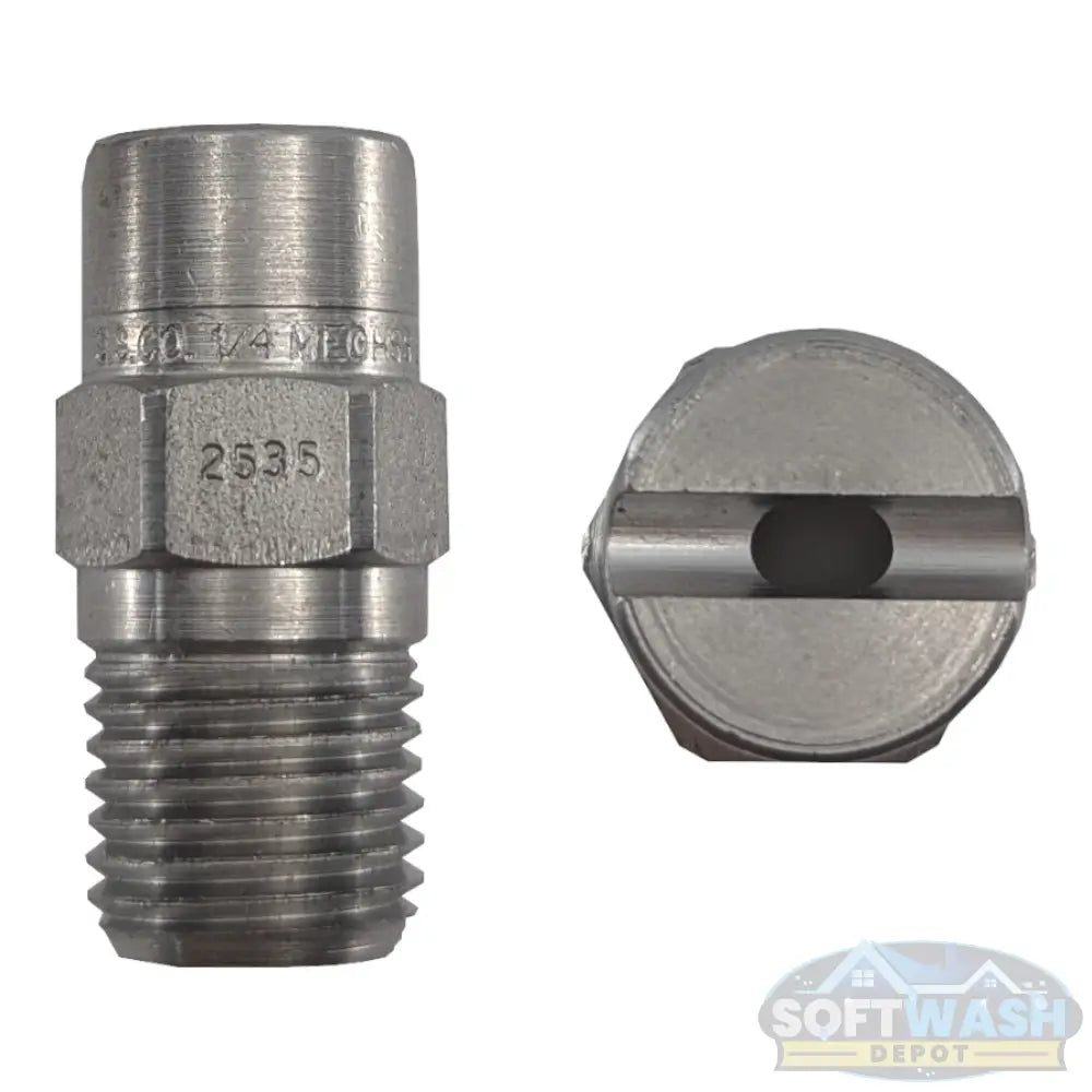 1/4-inch MEG stainless steel soft wash and downstream spray tips, precision nozzle set for chemical and rinse applications - Soft Wash Depot.