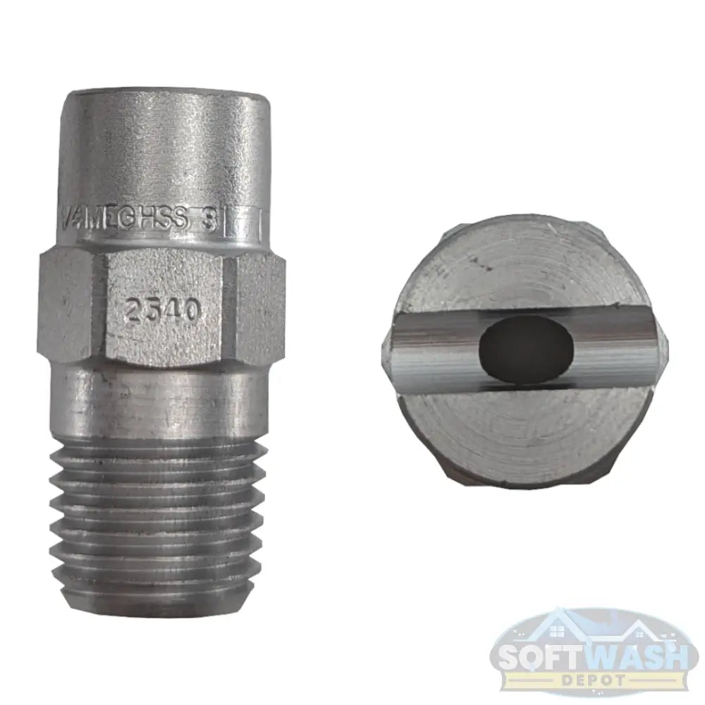 1/4-inch MEG stainless steel soft wash and downstream spray tips, precision nozzle set for chemical and rinse applications - Soft Wash Depot.