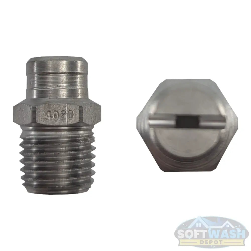 1/4-inch MEG stainless steel soft wash and downstream spray tips, precision nozzle set for chemical and rinse applications - Soft Wash Depot.