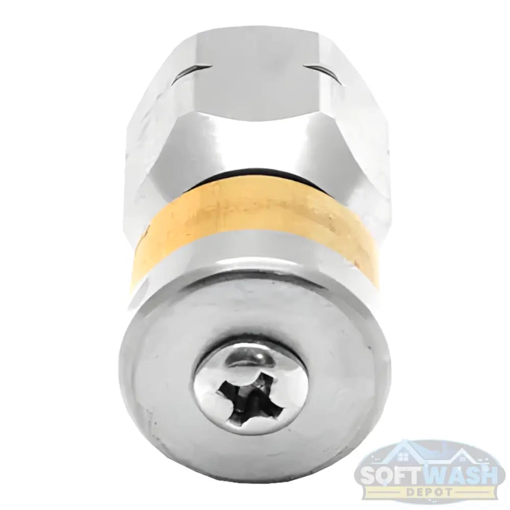 1/4 inch rotating 4.5 stainless steel sewer nozzle with rotating brass collar for pressure washer drain and sewer line cleaning. - Soft Wash Depot