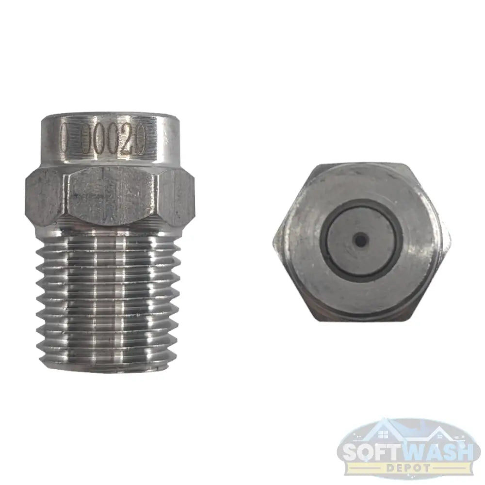 1/4" stainless steel 0-degree pressure washer nozzle, high-precision straight jet tip for spot cleaning and high-impact washing - Soft Wash Depot.