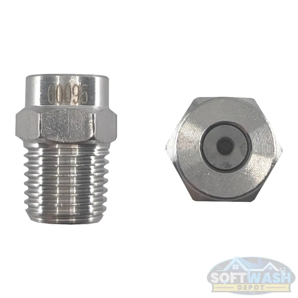 1/4" stainless steel 0-degree pressure washer nozzle, high-precision straight jet tip for spot cleaning and high-impact washing - Soft Wash Depot.