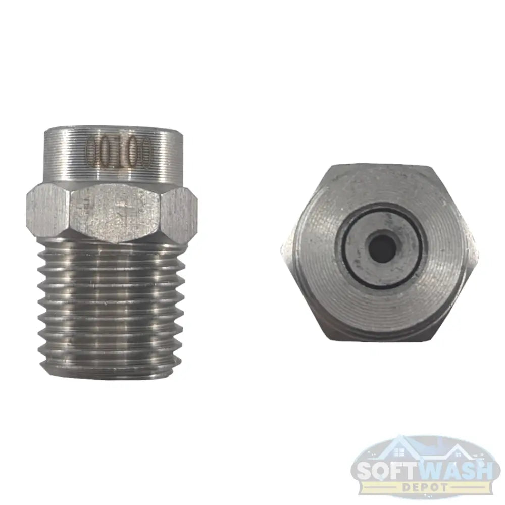 1/4" stainless steel 0-degree pressure washer nozzle, high-precision straight jet tip for spot cleaning and high-impact washing - Soft Wash Depot.