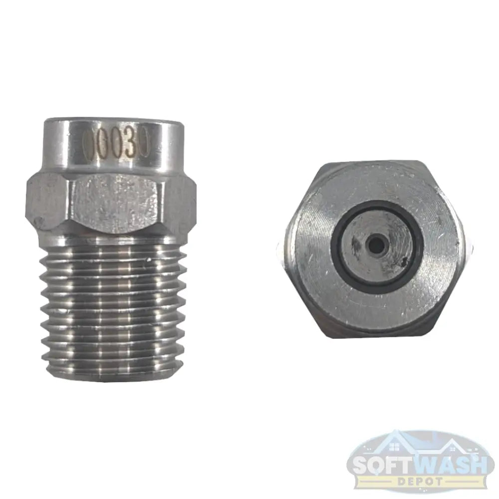 1/4" stainless steel 0-degree pressure washer nozzle, high-precision straight jet tip for spot cleaning and high-impact washing - Soft Wash Depot.