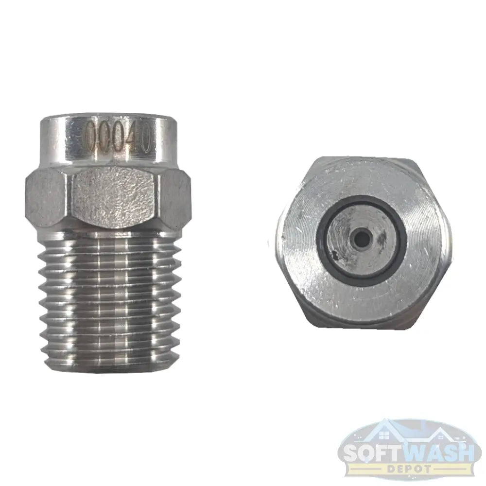 1/4" stainless steel 0-degree pressure washer nozzle, high-precision straight jet tip for spot cleaning and high-impact washing - Soft Wash Depot.