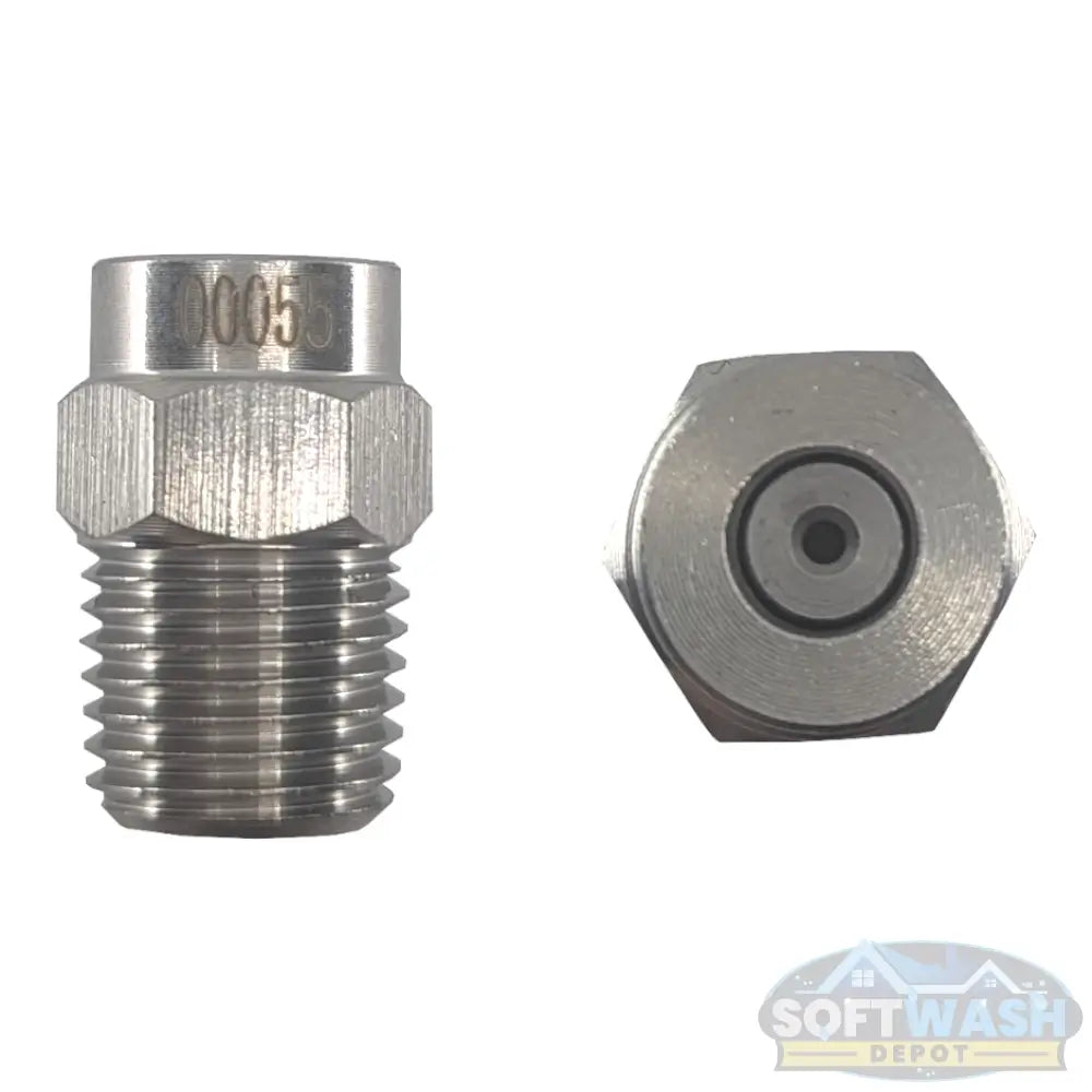 1/4" stainless steel 0-degree pressure washer nozzle, high-precision straight jet tip for spot cleaning and high-impact washing - Soft Wash Depot.