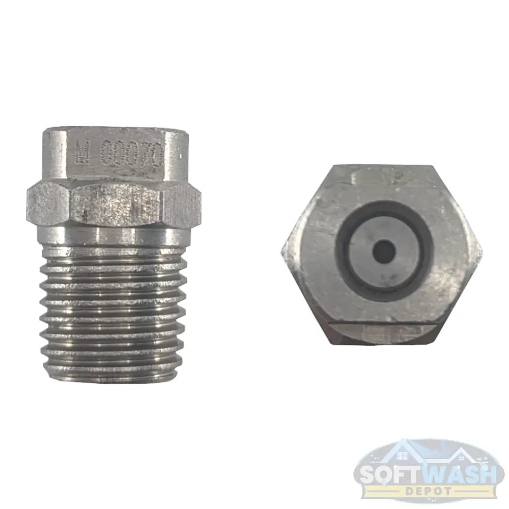 1/4" stainless steel 0-degree pressure washer nozzle, high-precision straight jet tip for spot cleaning and high-impact washing - Soft Wash Depot.