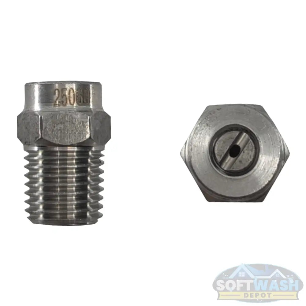 1/4" Stainless Steel Threaded 25° Nozzles - precision pressure washer spray tips for accurate medium-angle cleaning, durable corrosion-resistant design for long-lasting performance - Soft Wash Depot.