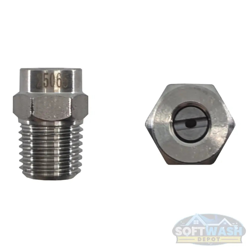 1/4" Stainless Steel Threaded 25° Nozzles - precision pressure washer spray tips for accurate medium-angle cleaning, durable corrosion-resistant design for long-lasting performance - Soft Wash Depot.