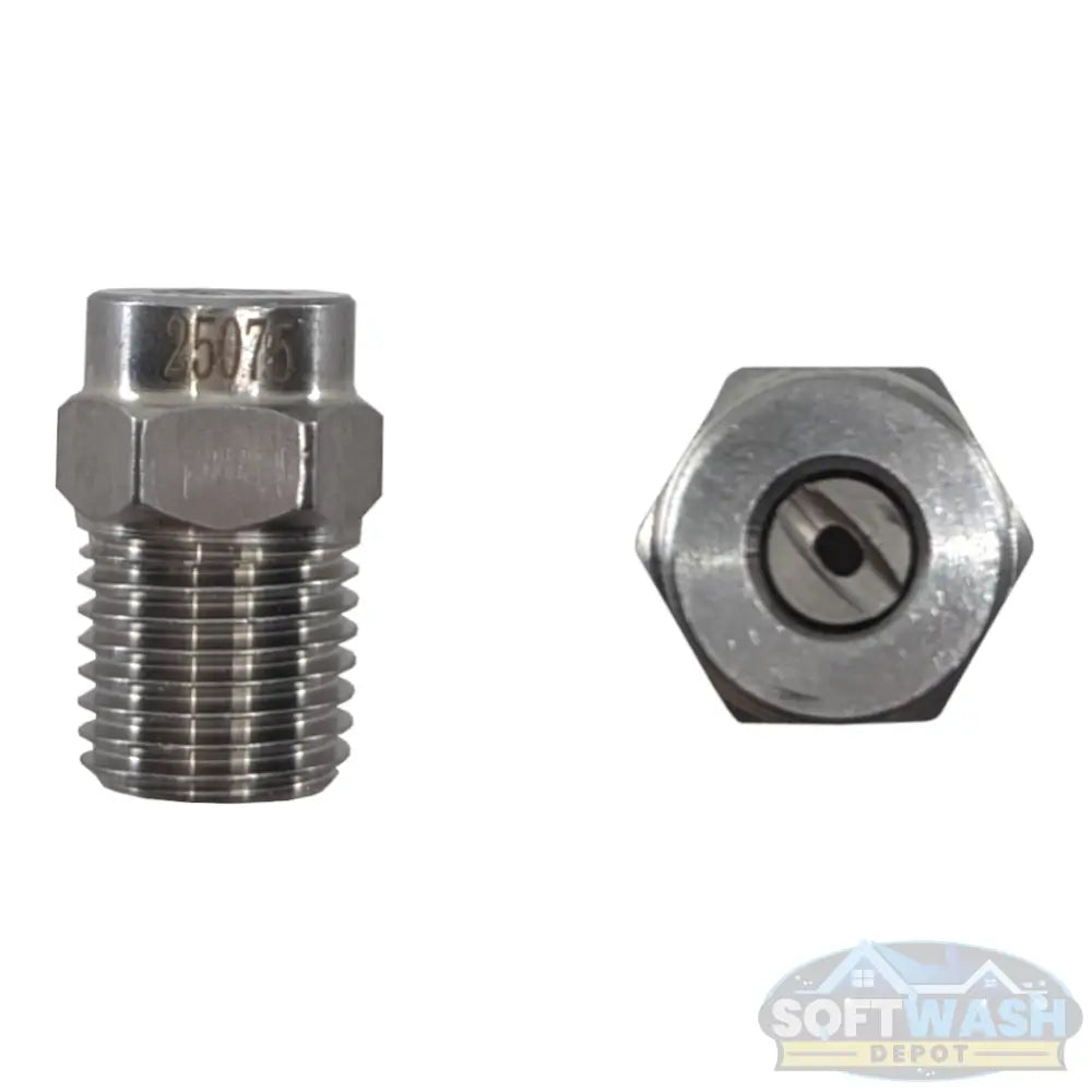 1/4" Stainless Steel Threaded 25° Nozzles - precision pressure washer spray tips for accurate medium-angle cleaning, durable corrosion-resistant design for long-lasting performance - Soft Wash Depot.