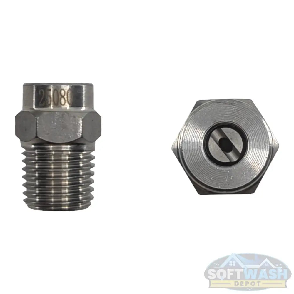 1/4" Stainless Steel Threaded 25° Nozzles - precision pressure washer spray tips for accurate medium-angle cleaning, durable corrosion-resistant design for long-lasting performance - Soft Wash Depot.