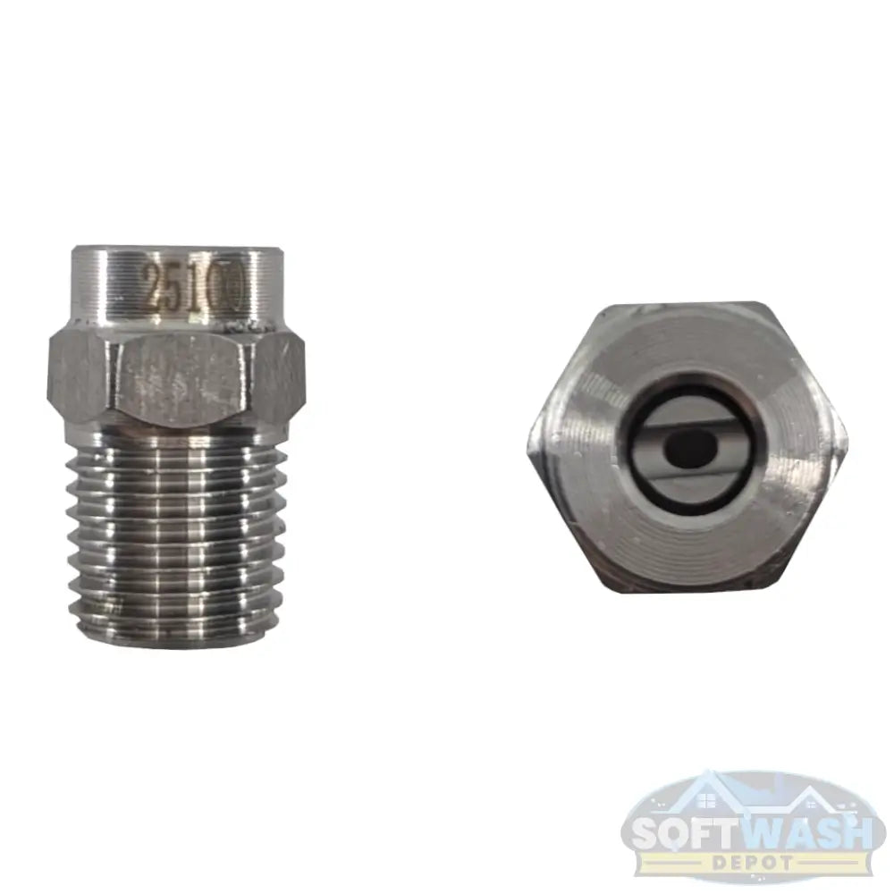 1/4" Stainless Steel Threaded 25° Nozzles - precision pressure washer spray tips for accurate medium-angle cleaning, durable corrosion-resistant design for long-lasting performance - Soft Wash Depot.