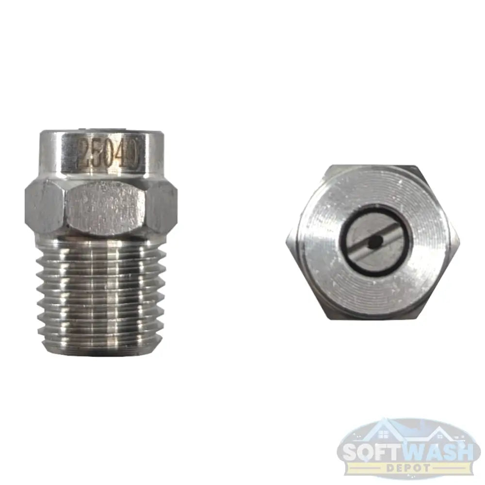 1/4" Stainless Steel Threaded 25° Nozzles - precision pressure washer spray tips for accurate medium-angle cleaning, durable corrosion-resistant design for long-lasting performance - Soft Wash Depot.