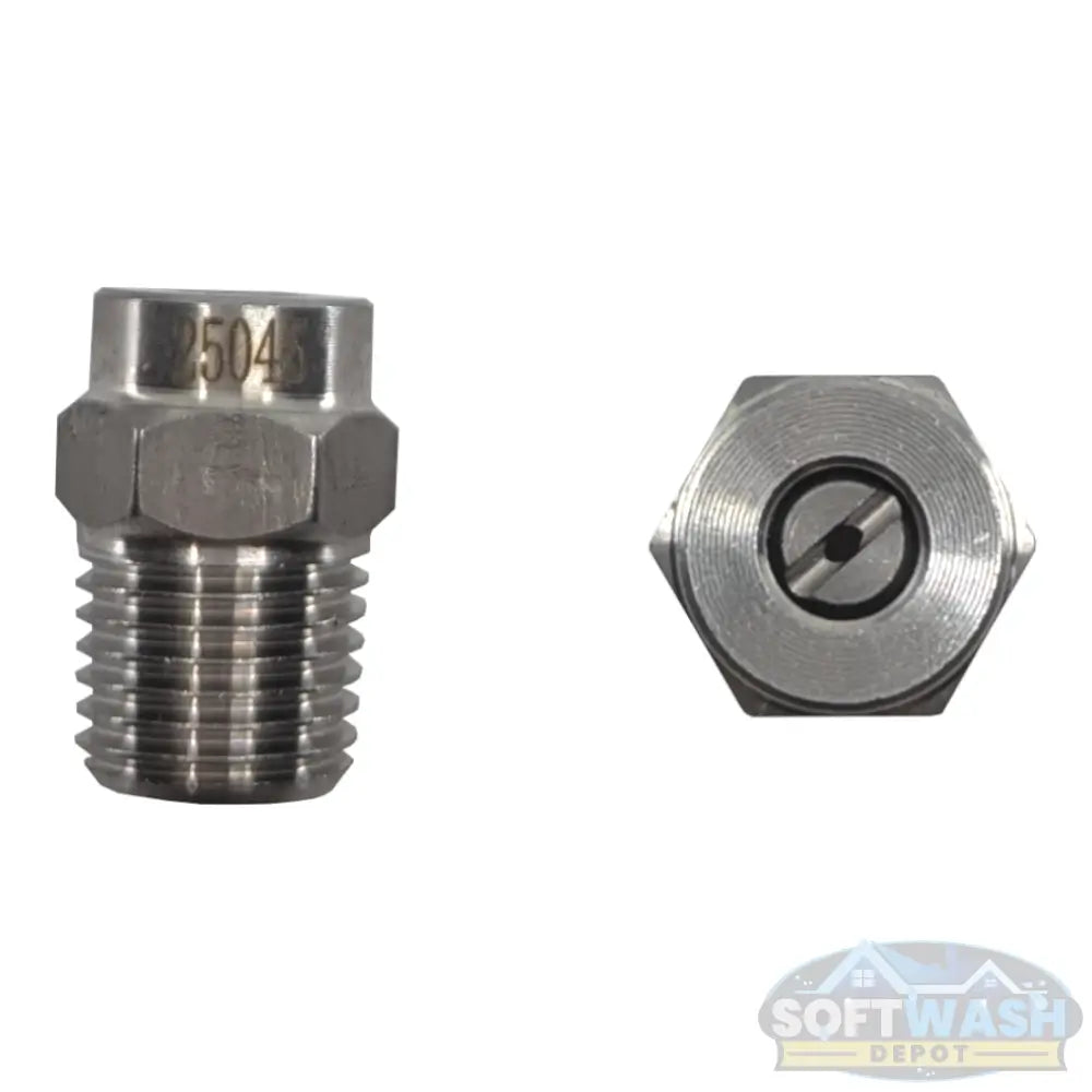 1/4" Stainless Steel Threaded 25° Nozzles - precision pressure washer spray tips for accurate medium-angle cleaning, durable corrosion-resistant design for long-lasting performance - Soft Wash Depot.