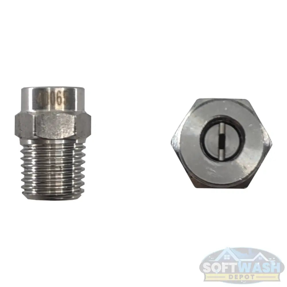 1/4" Stainless Steel Threaded 40° Nozzles - precision spray tips for pressure washers and soft wash systems, corrosion-resistant design ensures consistent fan pattern and long-lasting performance - Soft Wash Depot.