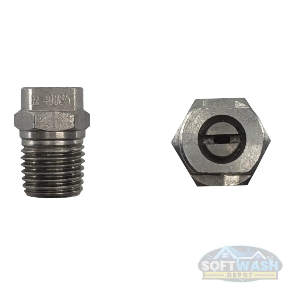 1/4" Stainless Steel Threaded 40° Nozzles - precision spray tips for pressure washers and soft wash systems, corrosion-resistant design ensures consistent fan pattern and long-lasting performance - Soft Wash Depot.