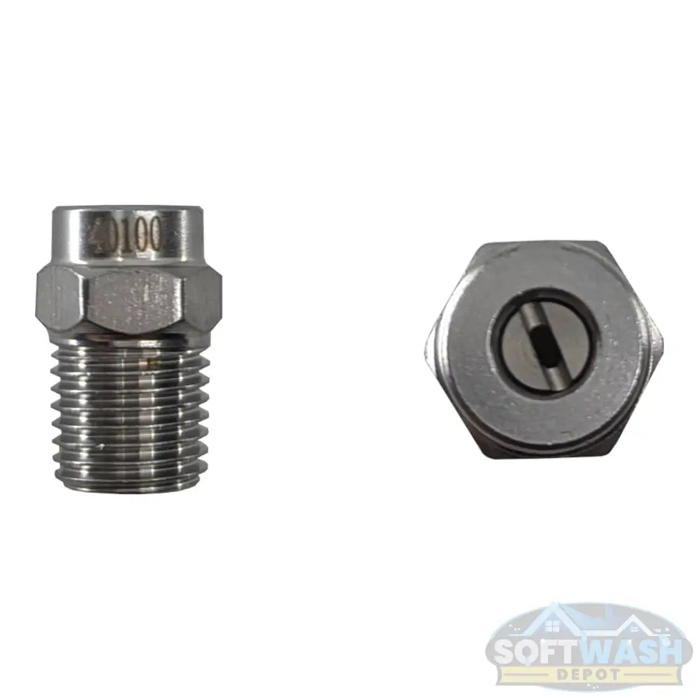 1/4" Stainless Steel Threaded 40° Nozzles - precision spray tips for pressure washers and soft wash systems, corrosion-resistant design ensures consistent fan pattern and long-lasting performance - Soft Wash Depot.