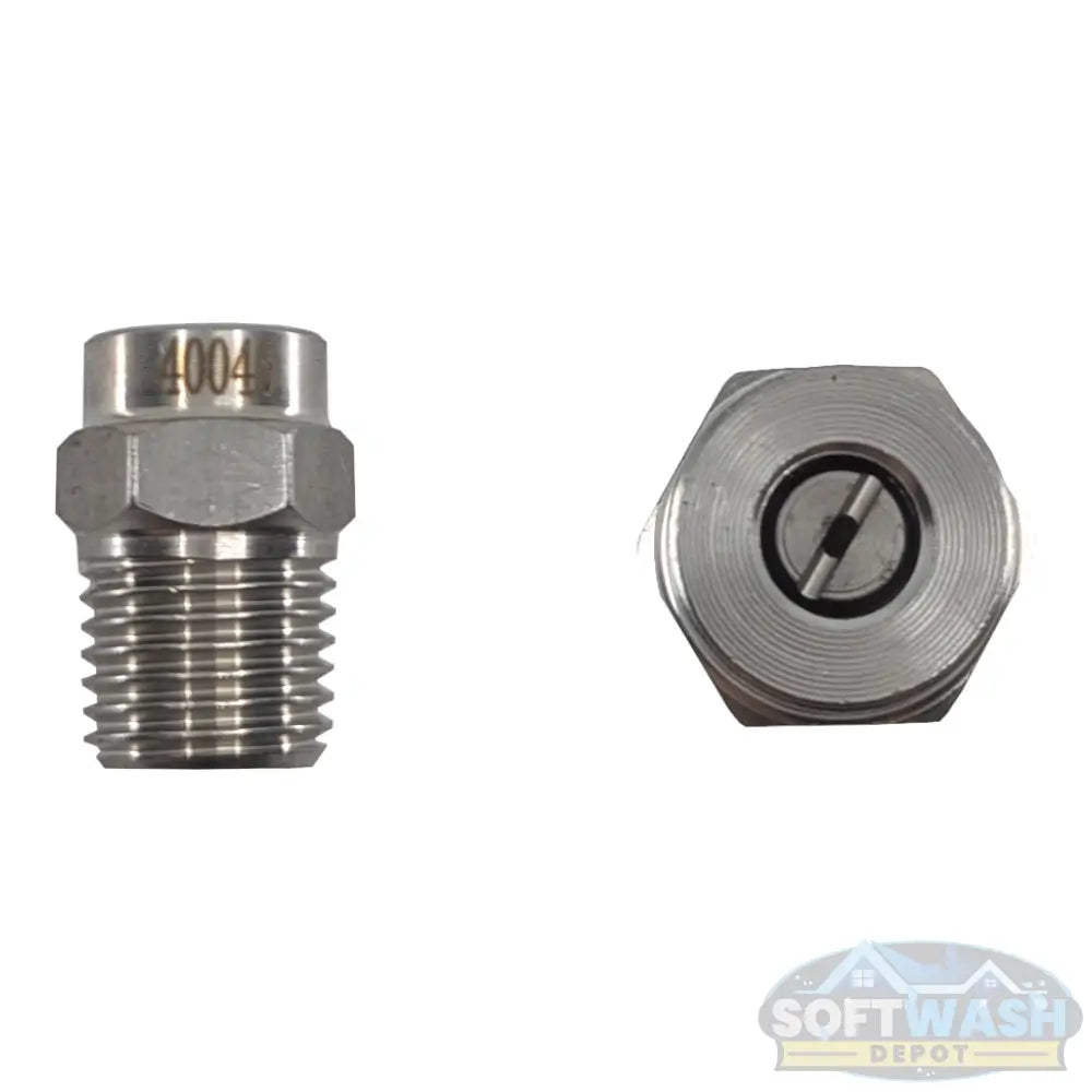 1/4" Stainless Steel Threaded 40° Nozzles - precision spray tips for pressure washers and soft wash systems, corrosion-resistant design ensures consistent fan pattern and long-lasting performance - Soft Wash Depot.