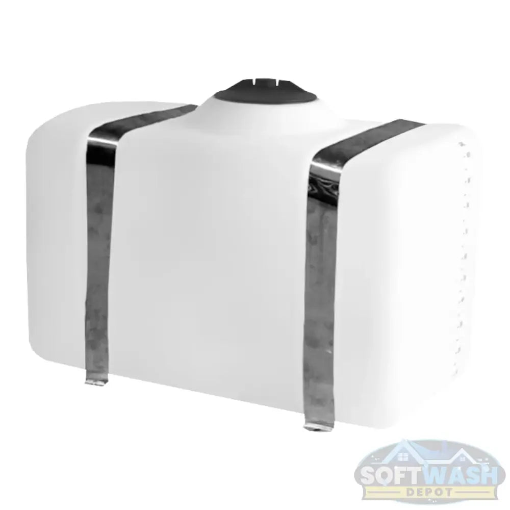 100 Gallon Vertical Poly Tank with Aluminum Mounting Bands - durable chemical storage tank for soft wash and pressure washing systems - Soft Wash Depot.