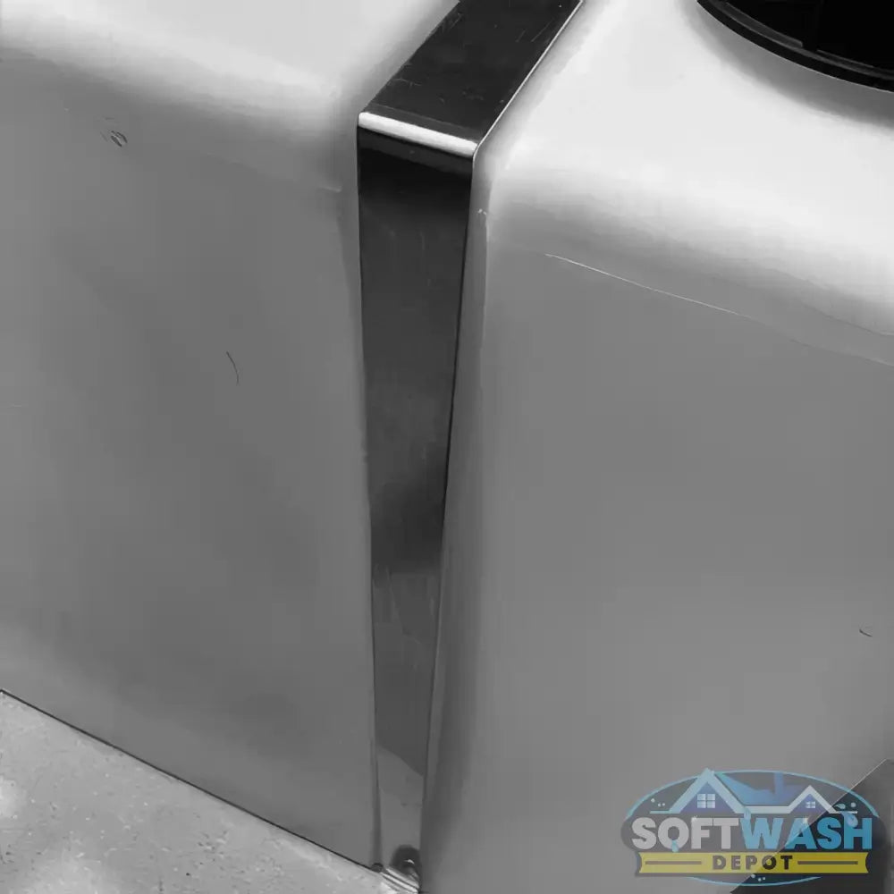 100 Gallon Vertical Poly Tank with Aluminum Mounting Bands - durable chemical storage tank for soft wash and pressure washing systems - Soft Wash Depot.