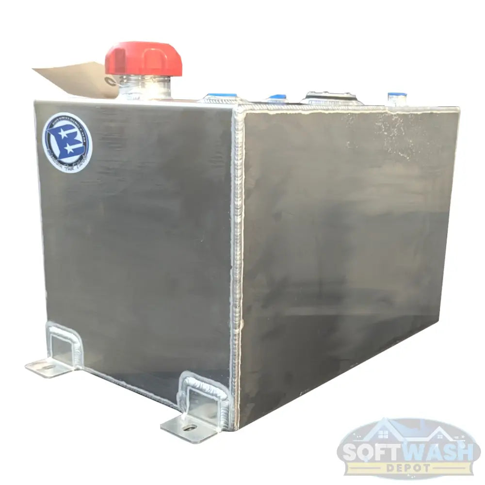 11 Gallon Aluminum Gas Tank by Boyd’s Tanks - heavy-duty welded aluminum fuel tank with red cap and mounting tabs for pressure washing and soft wash systems - Soft Wash Depot.