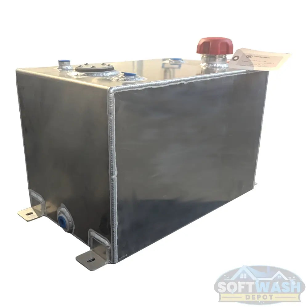 11 Gallon Aluminum Gas Tank by Boyd’s Tanks - heavy-duty welded aluminum fuel tank with red cap and mounting tabs for pressure washing and soft wash systems - Soft Wash Depot.