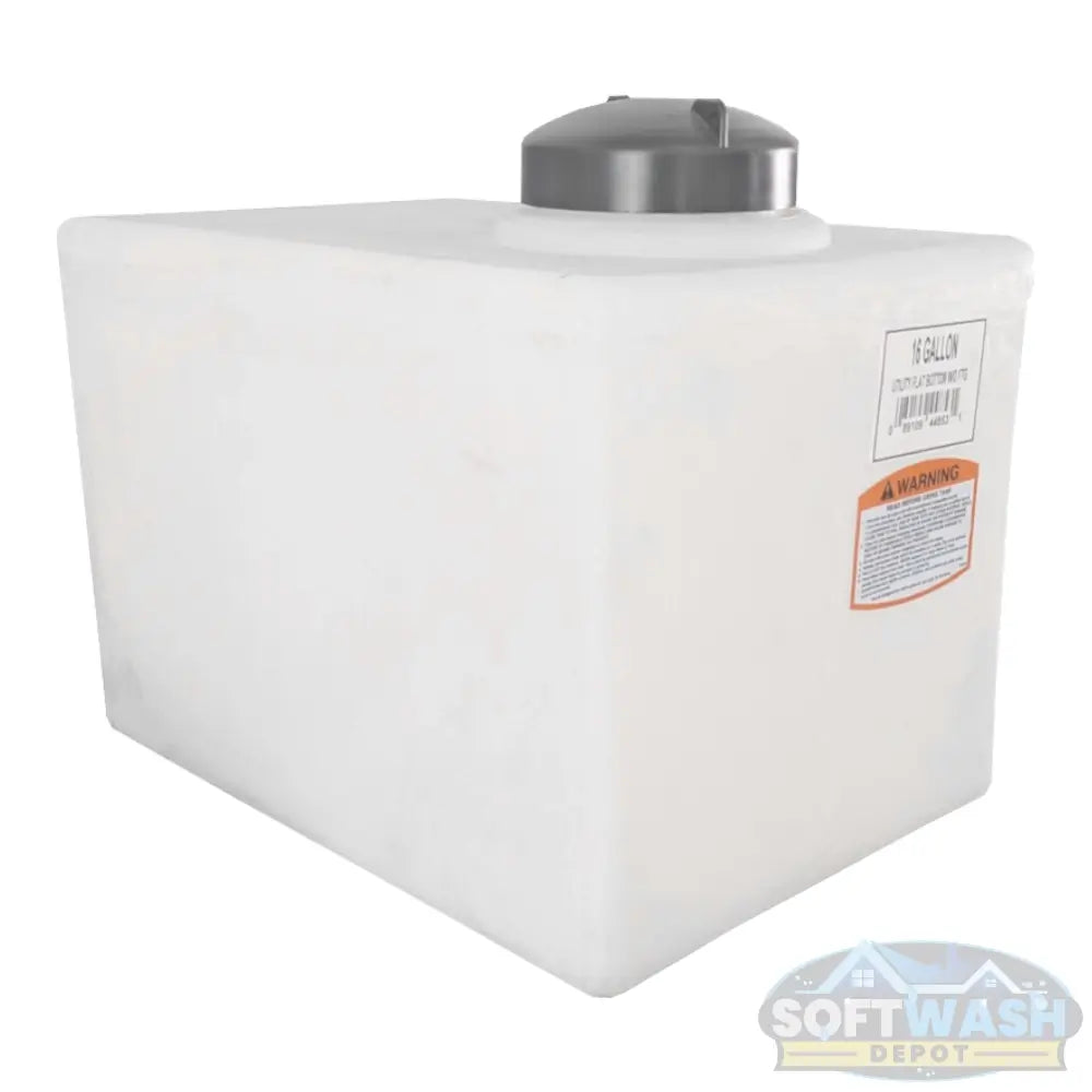 16 Gallon Poly Soap Tank for Pressure Washing and Soft Washing - durable polyethylene chemical storage tank with screw-on lid, ideal for detergents and cleaning solutions - Soft Wash Depot.