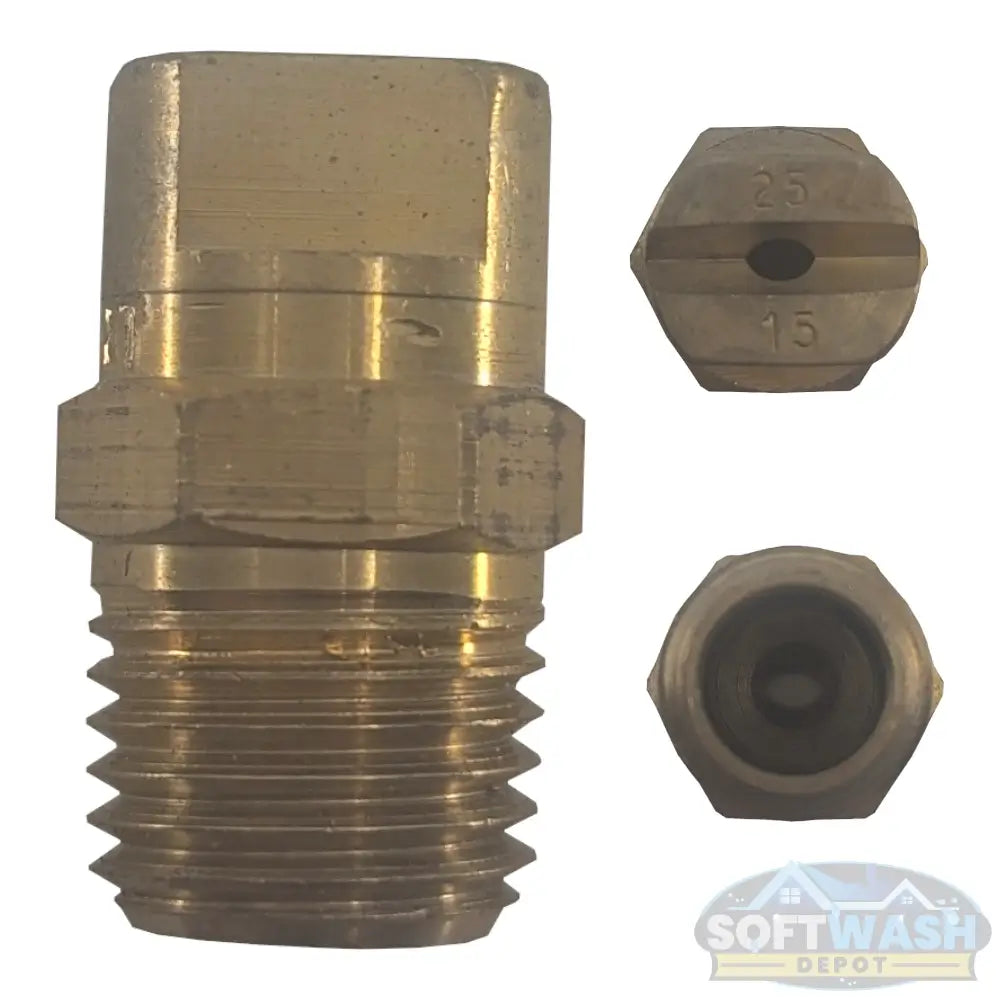 1/4" Meg Brass Softwash/Downstream Tips - precision-engineered brass spray nozzles for soft wash and downstream applications, corrosion-resistant and designed for professional cleaning performance. - Soft Wash Depot