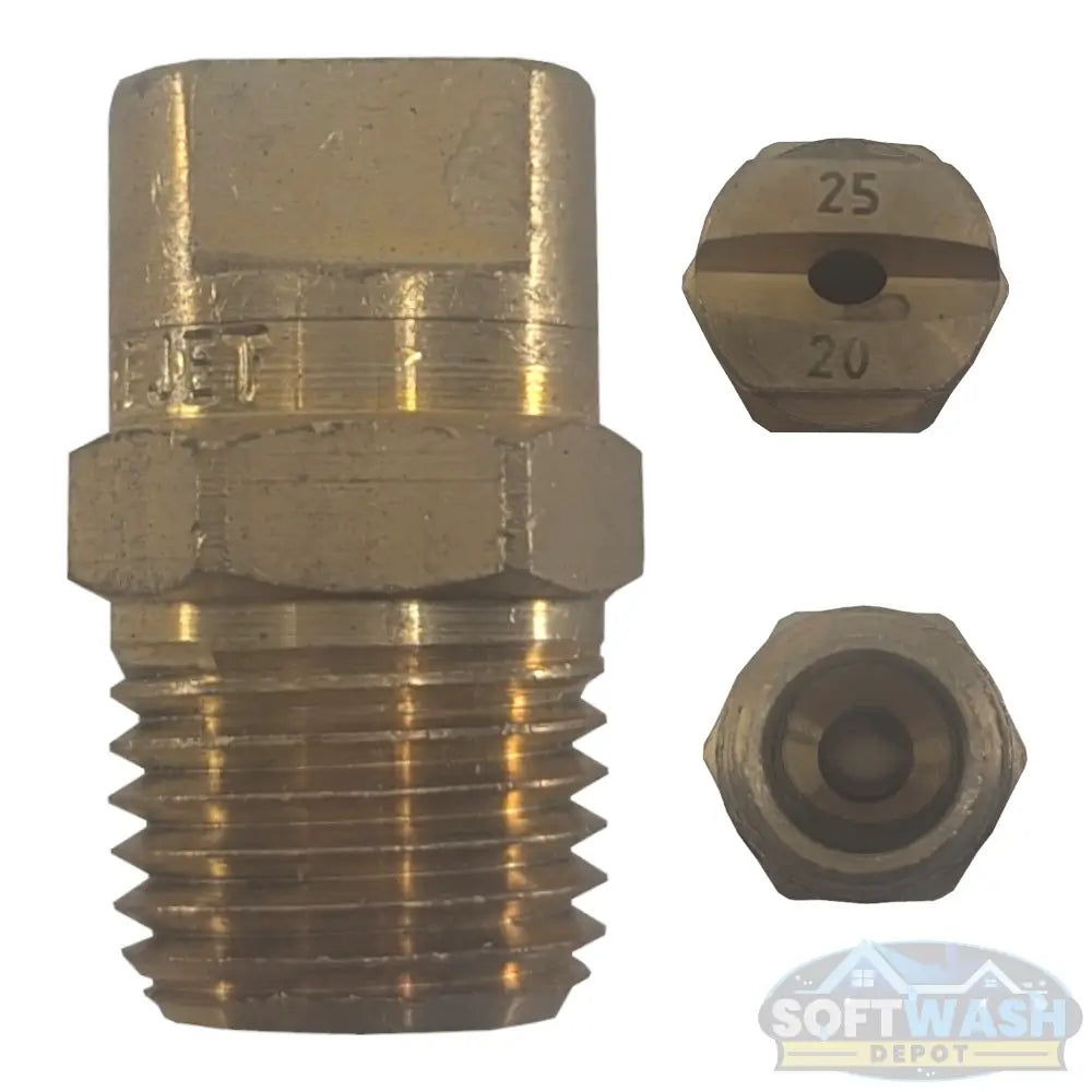 1/4" Meg Brass Softwash/Downstream Tips - precision-engineered brass spray nozzles for soft wash and downstream applications, corrosion-resistant and designed for professional cleaning performance. - Soft Wash Depot