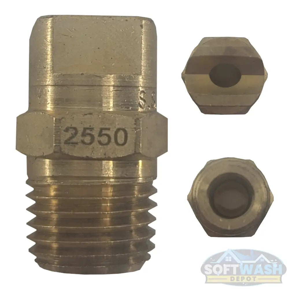 1/4" Meg Brass Softwash/Downstream Tips - precision-engineered brass spray nozzles for soft wash and downstream applications, corrosion-resistant and designed for professional cleaning performance. - Soft Wash Depot