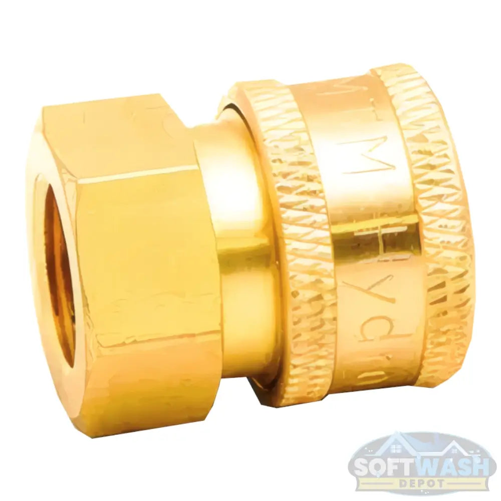 3/8" brass quick-connect socket with 3/8" female pipe thread for pressure washer hoses and spray equipment - Soft Wash Depot.