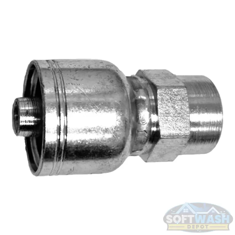 3/8" Hose Barb x 3/8" FPT Solid Crimp Fitting - Heavy-duty stainless steel hose barb and female pipe thread fitting for secure, corrosion-resistant soft wash and pressure wash system connections. - Soft Wash Depot