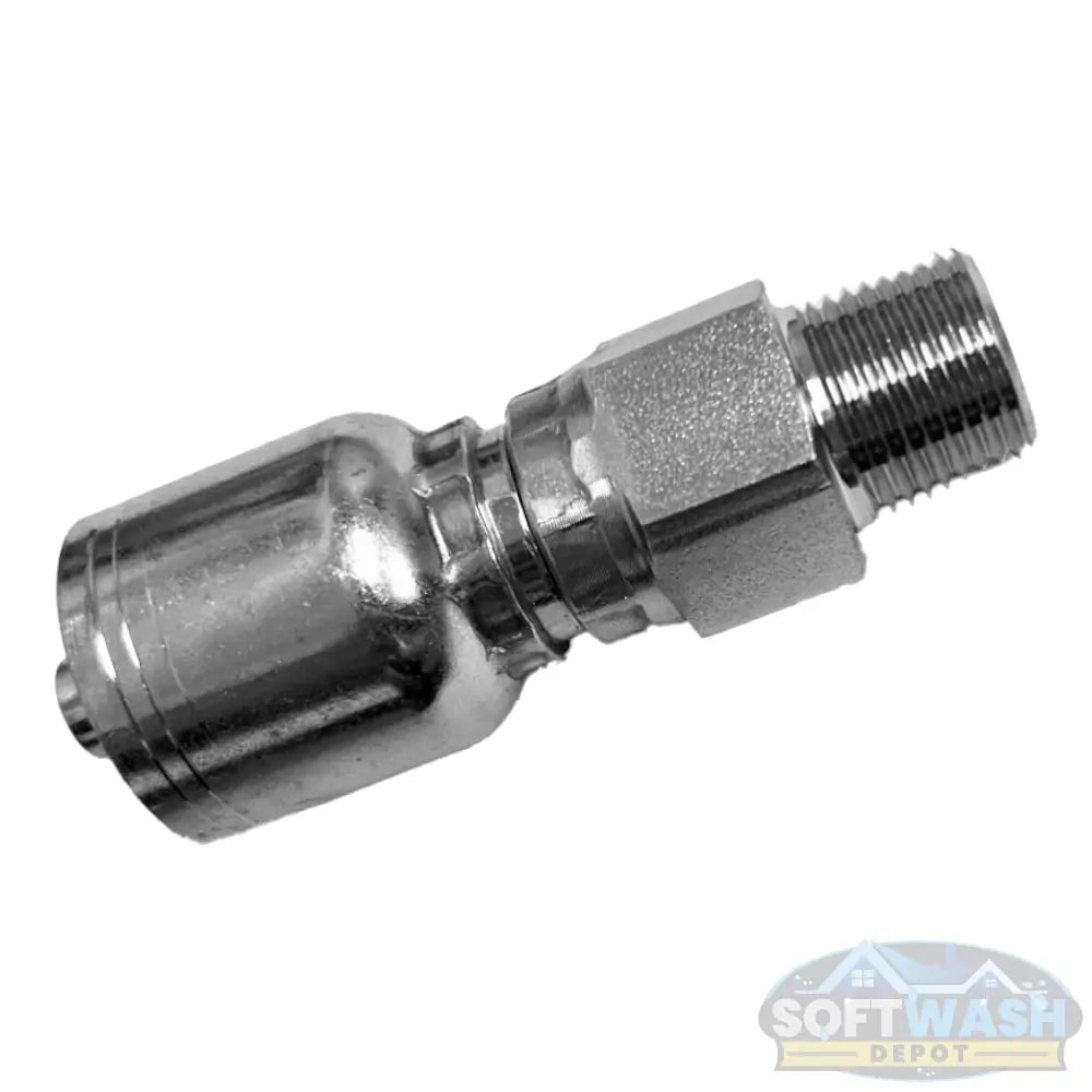 3/8" Hose x 3/8" M Pipe Swivel Crimp. - Soft Wash Depot