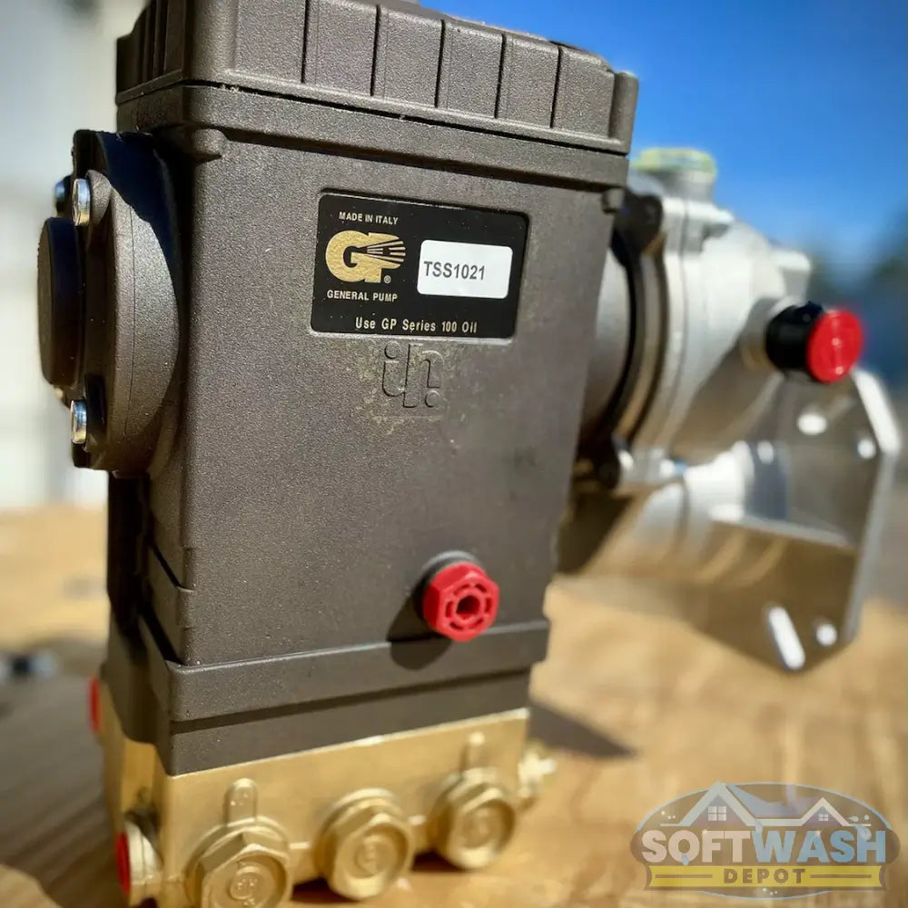 5.5 GPM General Pump Gear Box Assembly - high-performance pressure washer pump with integrated gearbox for smooth power transfer, ideal for soft wash and commercial cleaning systems - Soft Wash Depot.