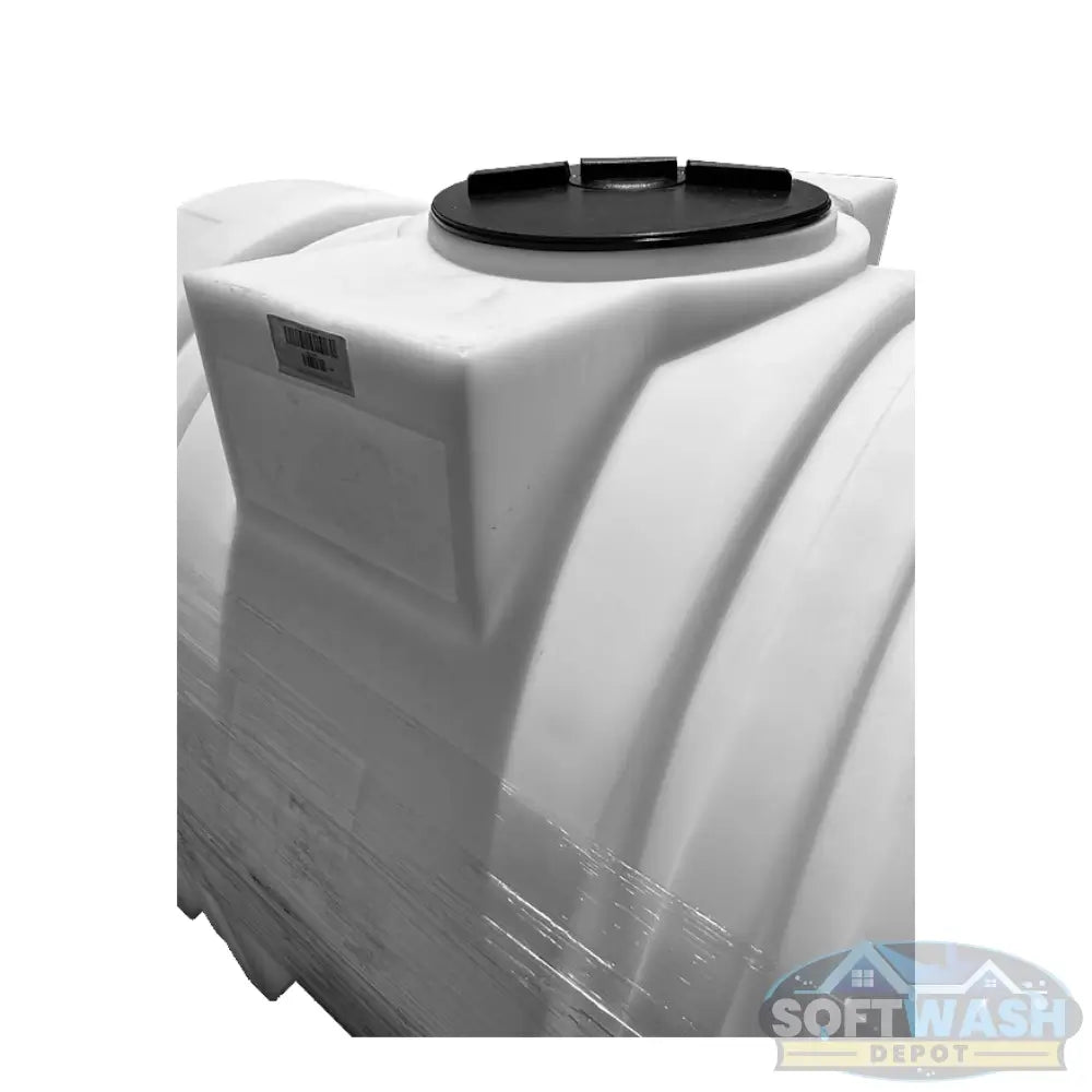 525-gallon poly water and buffer tank, heavy-duty white plastic storage tank with top-fill lid for pressure washing systems - Soft Wash Depot.