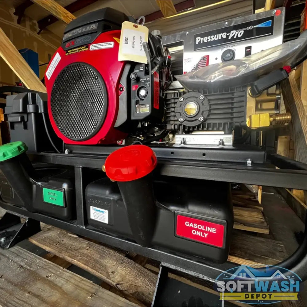 8 GPM hot water skid Honda GX690 3500 PSI with General Pump 8012PRO-35HG - Soft Wash Depot.