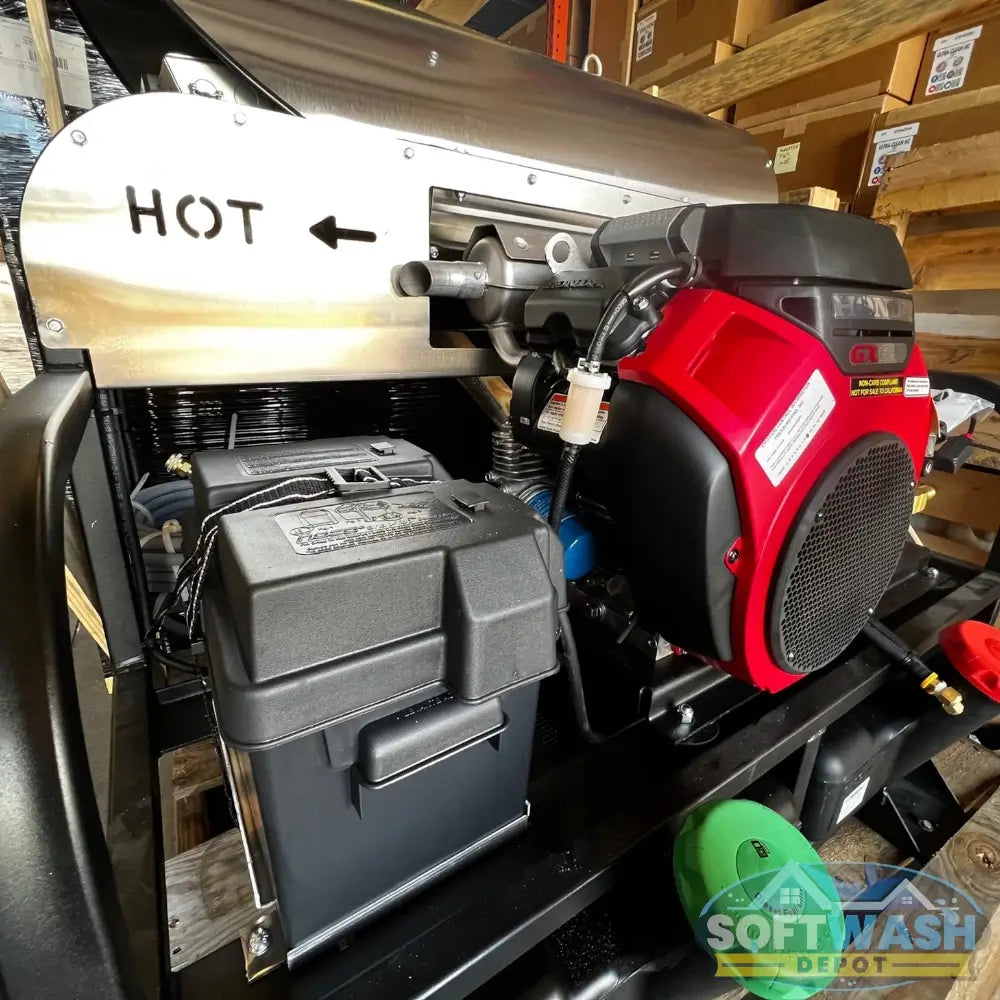 8 GPM hot water skid Honda GX690 3500 PSI with General Pump 8012PRO-35HG - Soft Wash Depot.