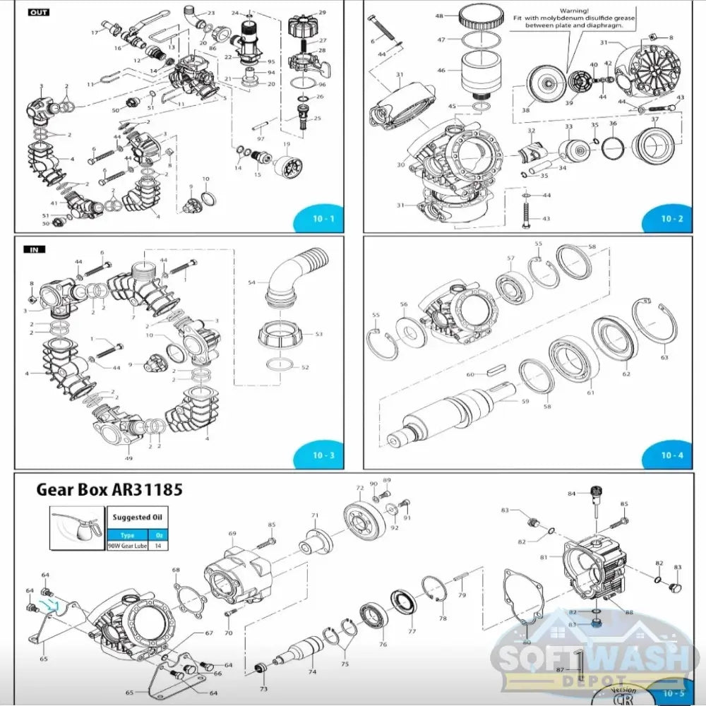 AR45 Valve Kit - AR42816 replacement valve assembly for AR45 diaphragm pumps, featuring durable components for reliable pressure and flow performance. - Soft Wash Depot