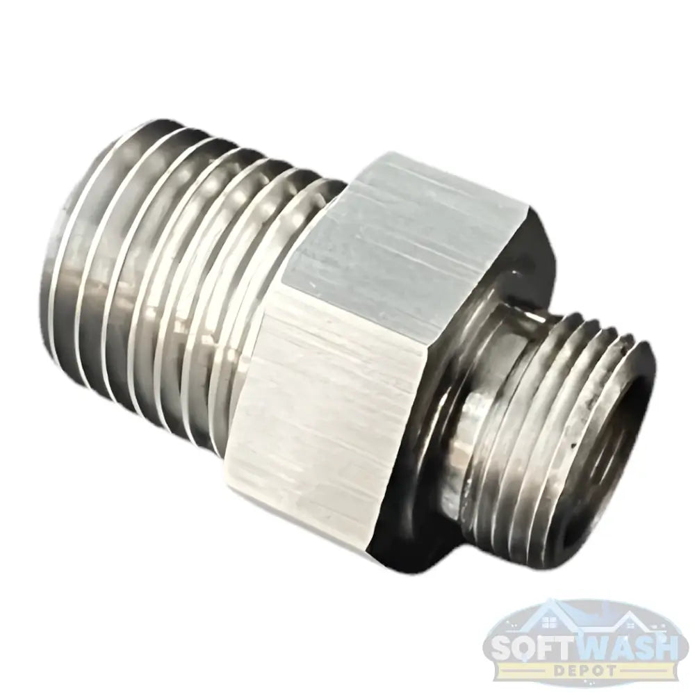 General Pump injector check valve adapter fitting, 7/16"-32 x 1/4" MPT. - Soft Wash Depot