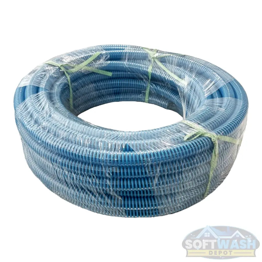 Arctic Crush Proof Heavy Duty Suction/Vacuum Hose (Blue) - 100ft roll of industrial-grade flexible hose designed for durability and kink resistance in soft wash, pressure washing, and water recovery systems - Soft Wash Depot.