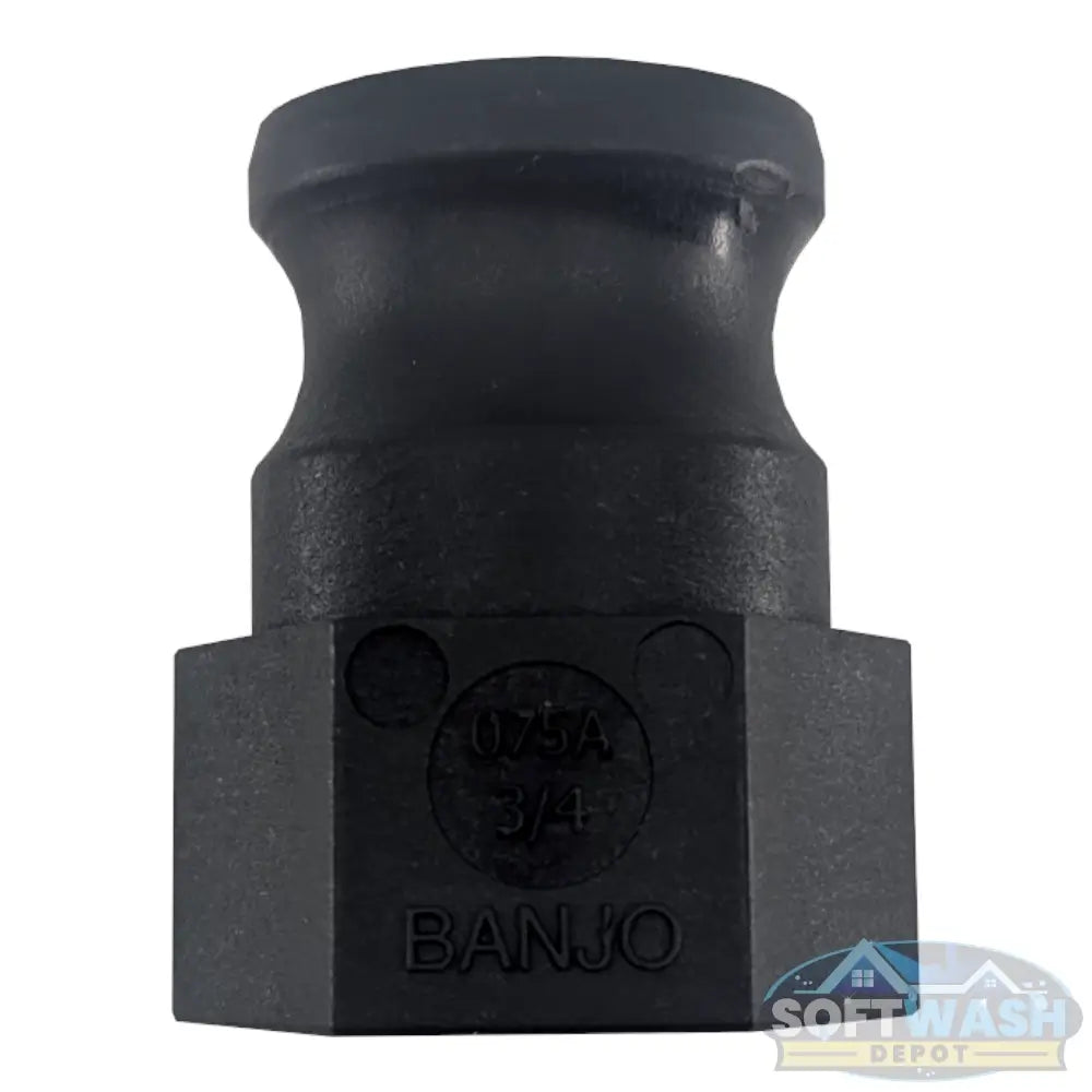 Banjo 3/4-inch FPT x 3/4-inch male camlock polypropylene Part A adapter for soft wash, pressure washing, and chemical transfer systems. - Soft Wash Depot